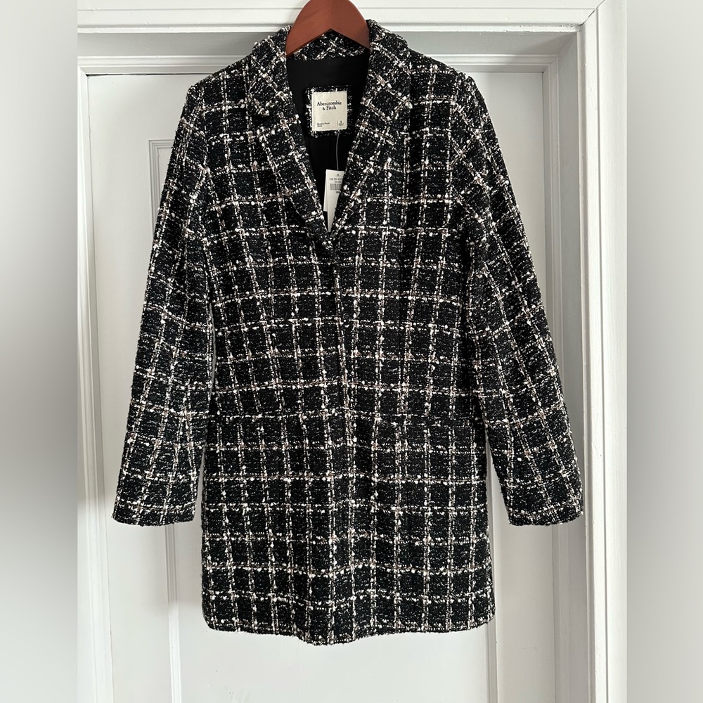 New with Tag** Abercrombie & Fitch Black Tweed Mini Dress size small